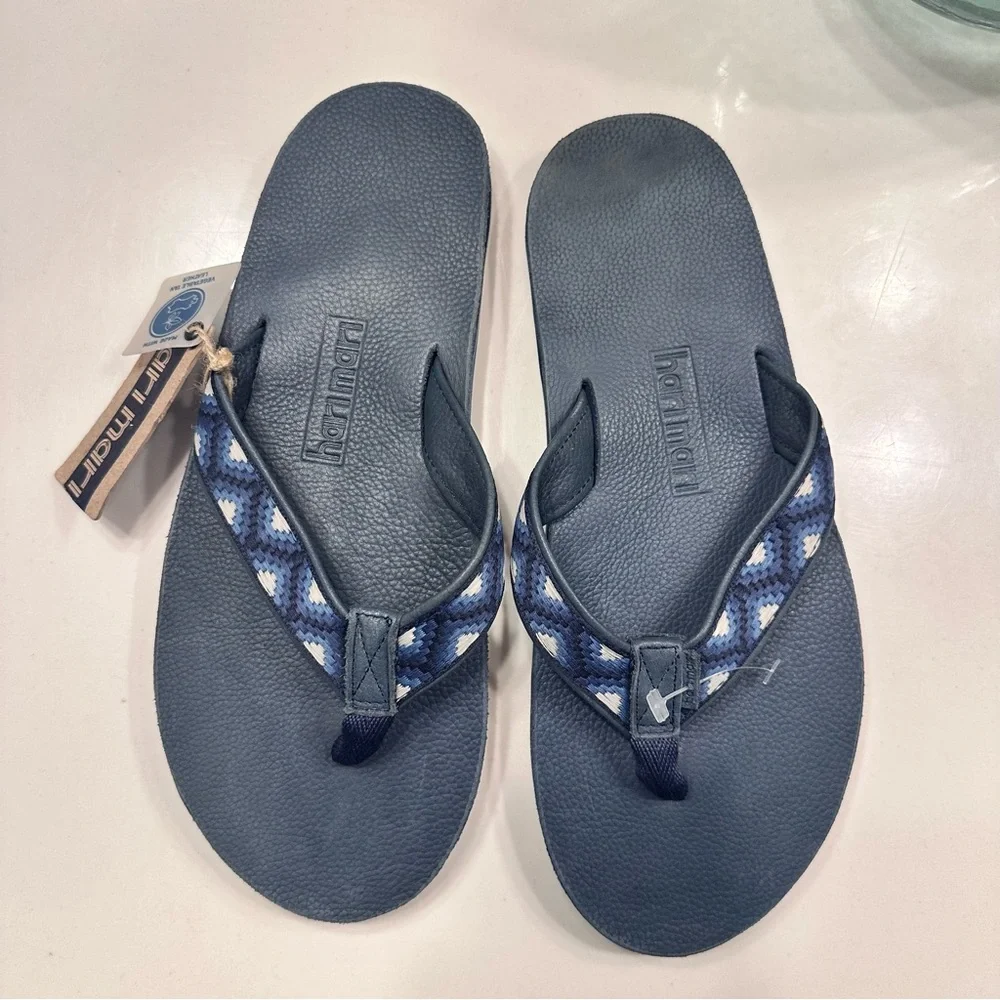 Hari Mari Navy Patterned Flip Flops - Picture 2 of 5